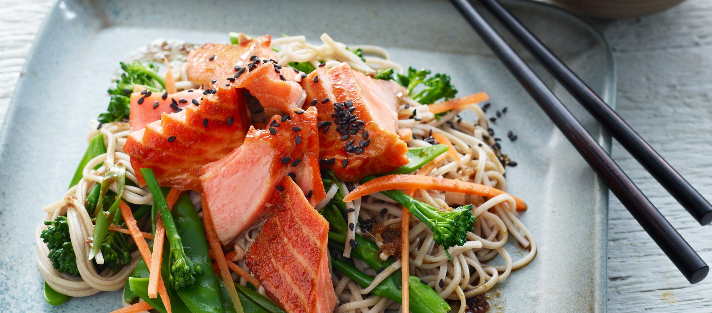 Japanese trout with soba noodles